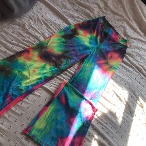 Bell bottom tie dye pants